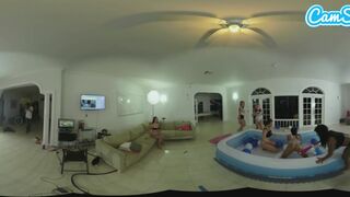 Forró fiatal latinák olajos leszbi birkózása nagyméretű fenekű nevelő testvéreikkel vr-ben