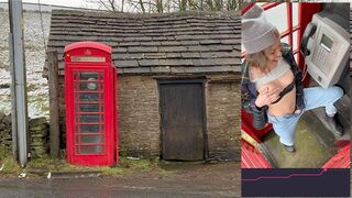 Kíméletlen élvezés közterületen piros telefonfülkében lush távvezérelt rezgővel az angol vidéken