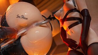 Megkötözve és telelőve: alázatos nőci anális horgos képzése