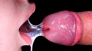 Kiszívta a farkam közelről! hosszú, gyöngéd élvezet játék és nyelvmunka óriási spriccellel