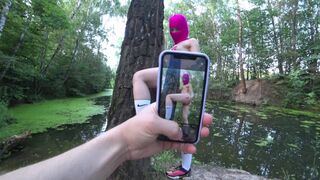 Világos Szőke tinédzser közösülés cosplay-ben, arcra élvezés balaklaván